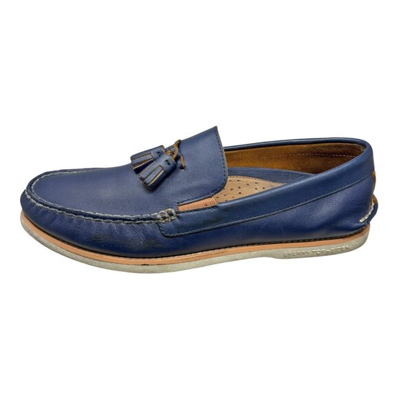 Sperry Authentic Original Navy Leather Tassel Slip on Boat Shoe - Picture 4 of 10